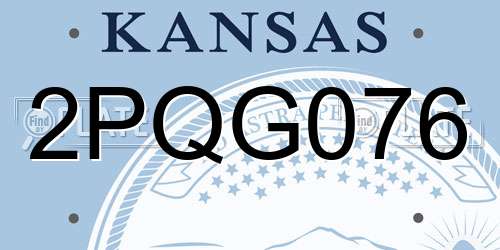 2PQG076 Kansas License Plate