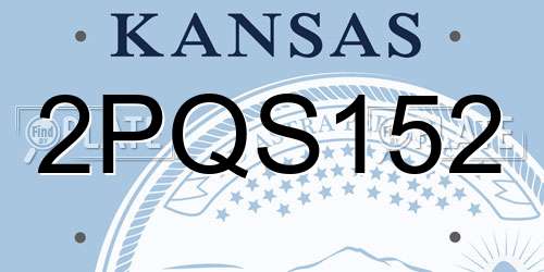 2PQS152 Kansas License Plate