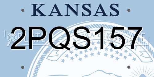 2PQS157 Kansas License Plate