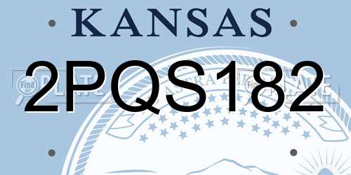 2PQS182 Kansas License Plate