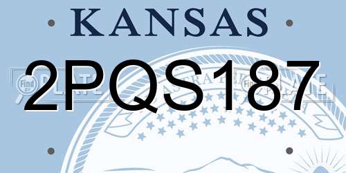 2PQS187 Kansas License Plate