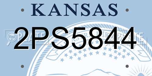 2PS5844 Kansas License Plate