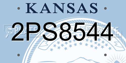 2PS8544 Kansas License Plate