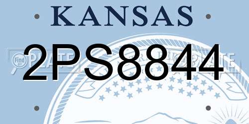 2PS8844 Kansas License Plate