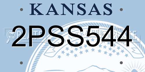 2PSS544 Kansas License Plate