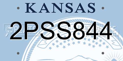 2PSS844 Kansas License Plate