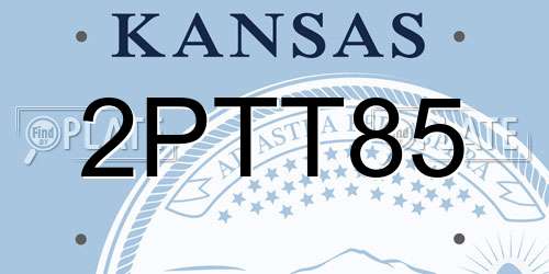 2PTT85 Kansas License Plate