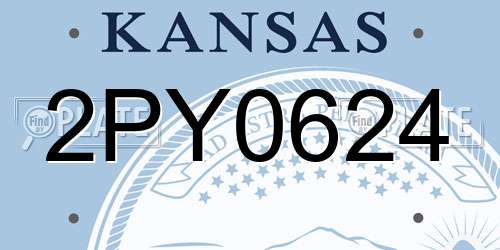 2PY0624 Kansas License Plate