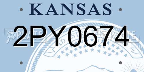 2PY0674 Kansas License Plate
