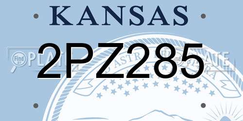 2PZ285 Kansas License Plate