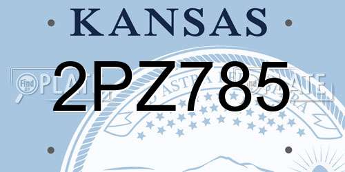 2PZ785 Kansas License Plate