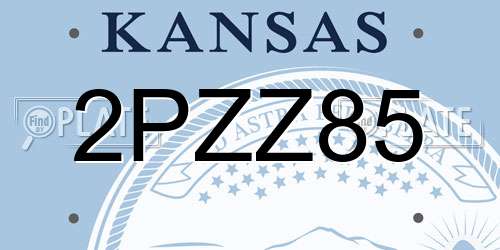 2PZZ85 Kansas License Plate