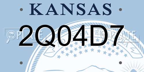 2Q04D7 Kansas License Plate