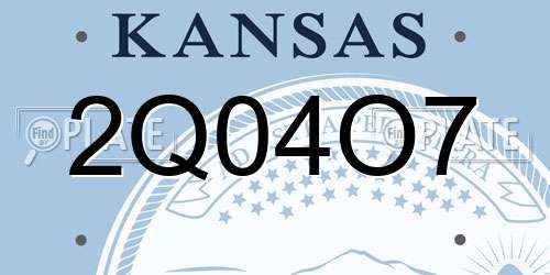 2Q04O7 Kansas License Plate