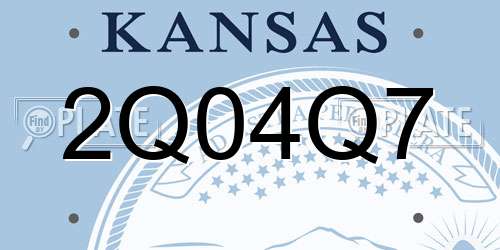 2Q04Q7 Kansas License Plate