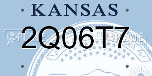 2Q06T7 Kansas License Plate