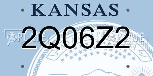 2Q06Z2 Kansas License Plate