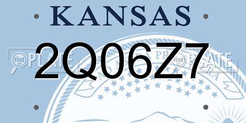 2Q06Z7 Kansas License Plate