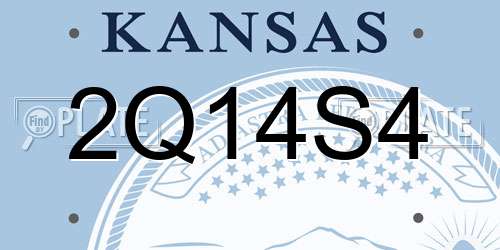 2Q14S4 Kansas License Plate
