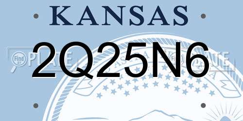 2Q25N6 Kansas License Plate