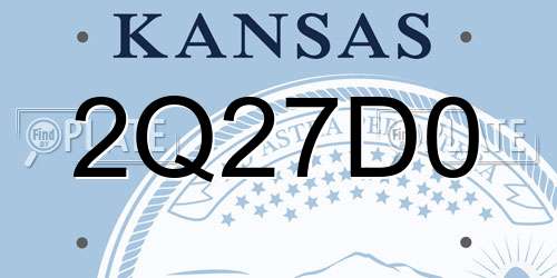 2Q27D0 Kansas License Plate