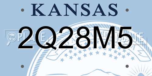 2Q28M5 Kansas License Plate
