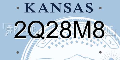 2Q28M8 Kansas License Plate