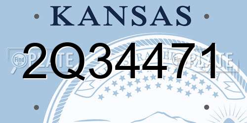 2Q34471 Kansas License Plate