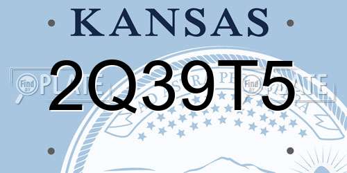 2Q39T5 Kansas License Plate