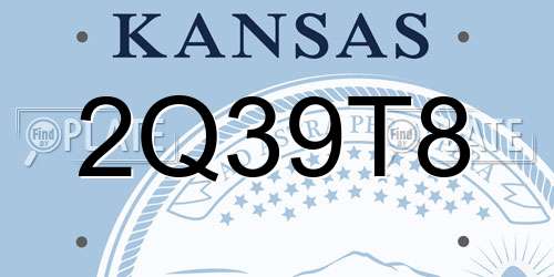 2Q39T8 Kansas License Plate