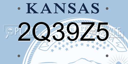 2Q39Z5 Kansas License Plate
