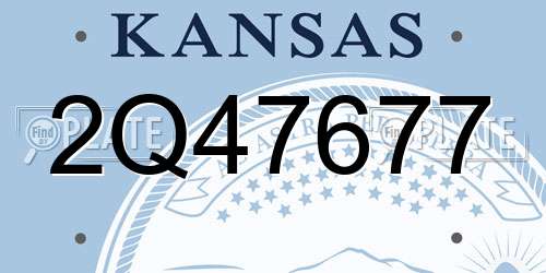 2Q47677 Kansas License Plate