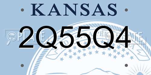 2Q55Q4 Kansas License Plate