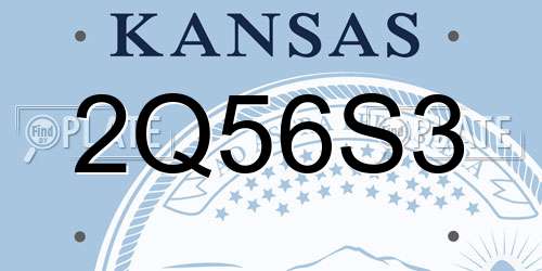 2Q56S3 Kansas License Plate