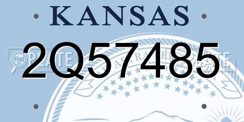 2Q57485 Kansas License Plate
