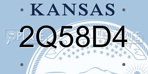 2Q58D4 Kansas License Plate
