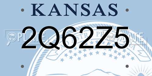 2Q62Z5 Kansas License Plate
