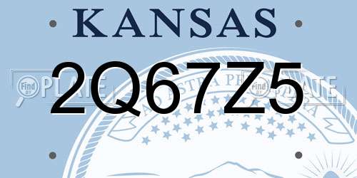 2Q67Z5 Kansas License Plate