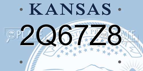 2Q67Z8 Kansas License Plate