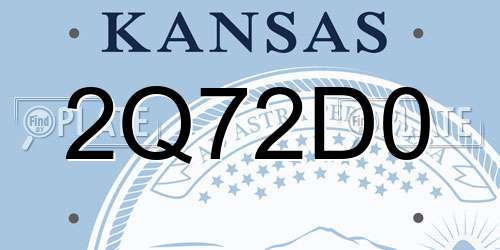 2Q72D0 Kansas License Plate