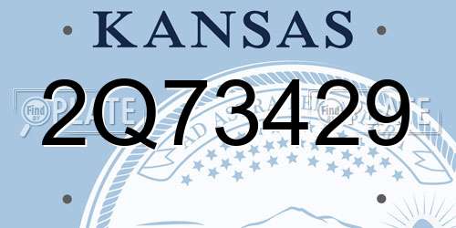 2Q73429 Kansas License Plate