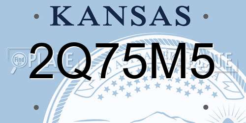 2Q75M5 Kansas License Plate