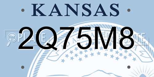 2Q75M8 Kansas License Plate