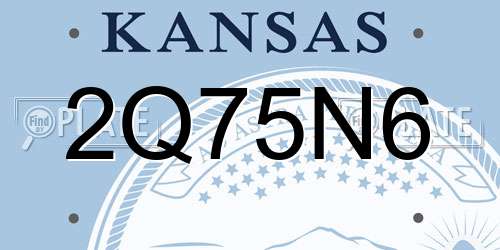 2Q75N6 Kansas License Plate