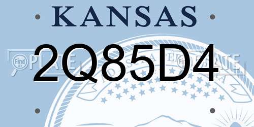 2Q85D4 Kansas License Plate