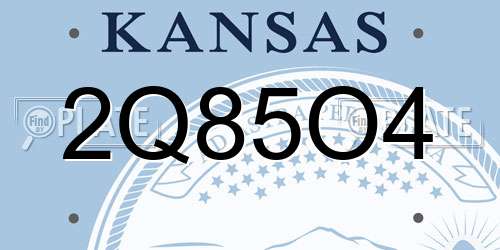 2Q85O4 Kansas License Plate