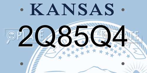 2Q85Q4 Kansas License Plate