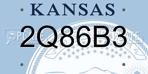 2Q86B3 Kansas License Plate