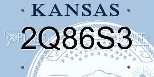 2Q86S3 Kansas License Plate