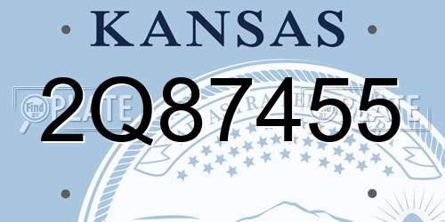 2Q87455 Kansas License Plate